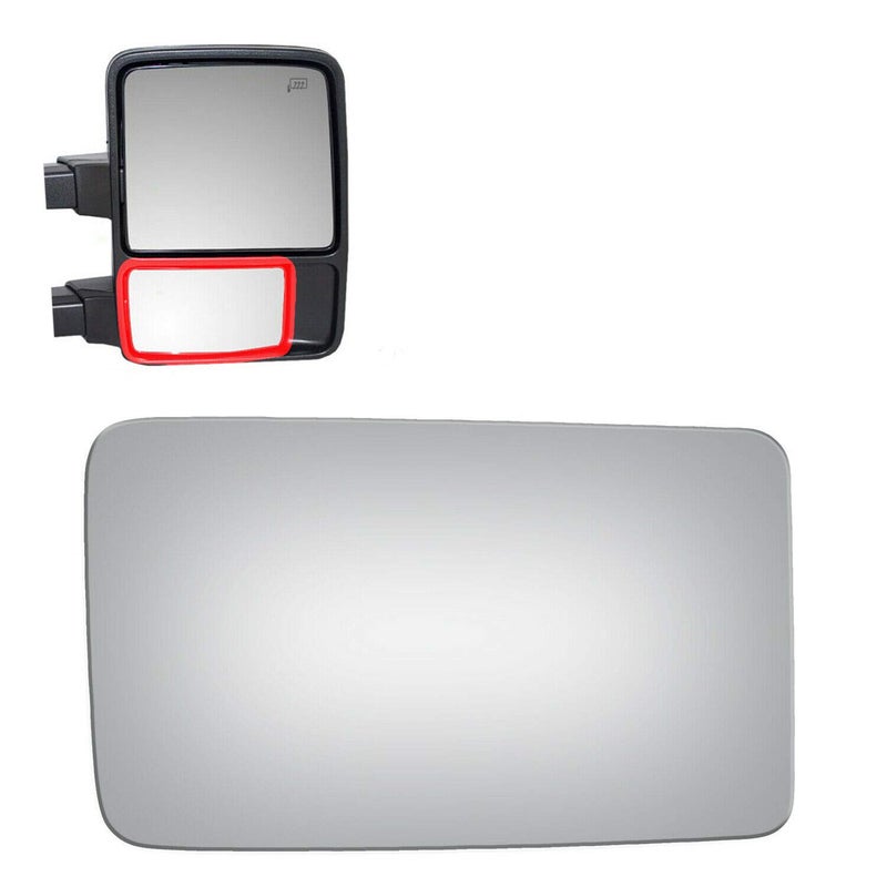 WLLW Mirror Glass fit for 13-14 F-150 08-20 F250 F350 F450 Super Duty 17-20 F550 Super Duty 16-21 F650 F750 Passenger Side (Lower Convex) - Image 1